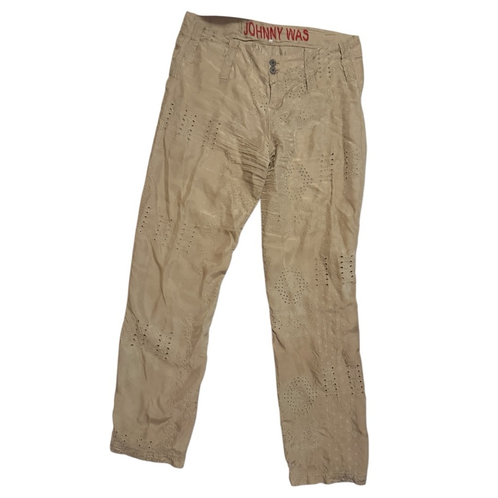 Johnny Was Women’s Silk Eyelet Boho Pants size 8